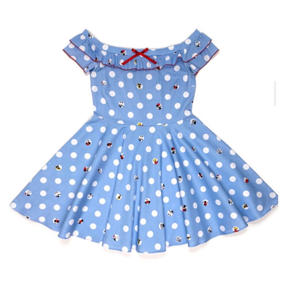 ✨Disney Stitch Shoppe X Loungefly Minnie Polka Dot Lizzy Fit Flare Dress Sz 2X